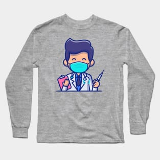 Doctor With Injection And Clipboard Long Sleeve T-Shirt